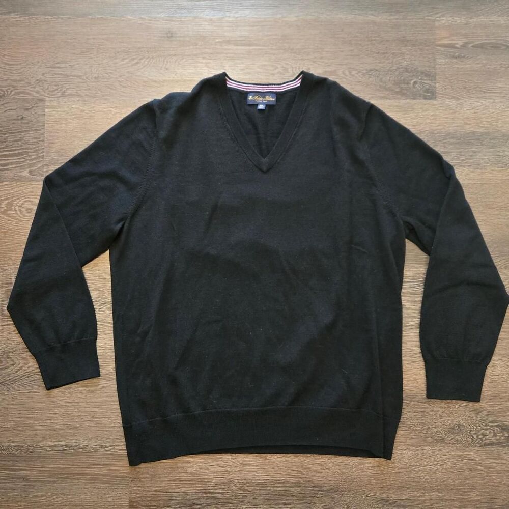 Brooks-brothers Men's Black and Grey Jumper